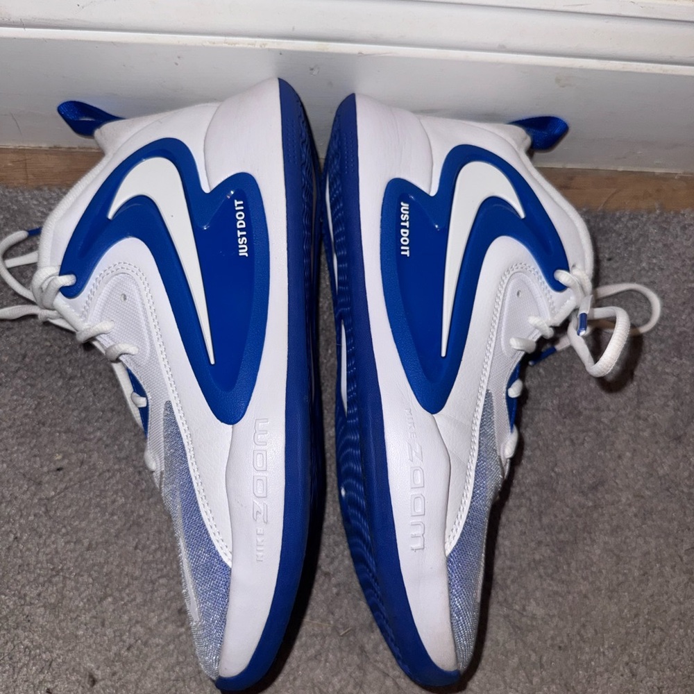 Nike White and Blue Athletic Zoom Running Shoes